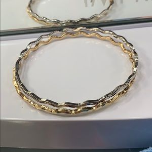 Gold and Silver Stacked Bracelets